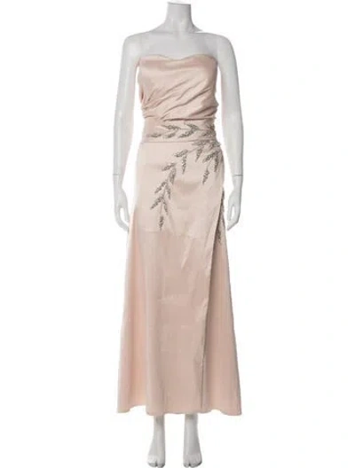 Pre-owned Terani Couture Strapless Long Dress In Neutral
