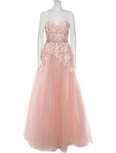 Pre-owned Terani Couture Strapless Long Dress In Pink