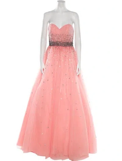 Pre-owned Terani Couture Strapless Long Dress In Pink