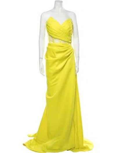 Pre-owned Terani Couture Strapless Long Dress W/ Tags In Green