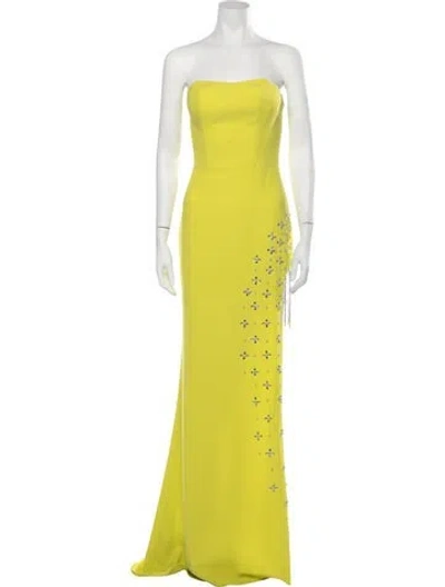 Pre-owned Terani Couture Strapless Long Dress W/ Tags In Green