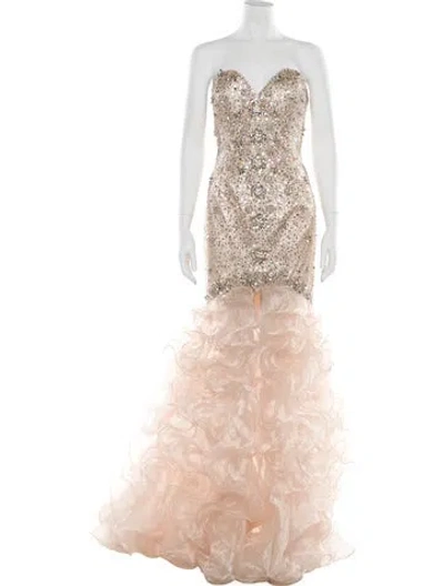 Pre-owned Terani Couture Strapless Long Dress W/ Tags In Pink