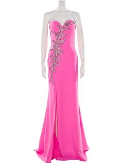 Pre-owned Terani Couture Strapless Long Dress W/ Tags In Pink
