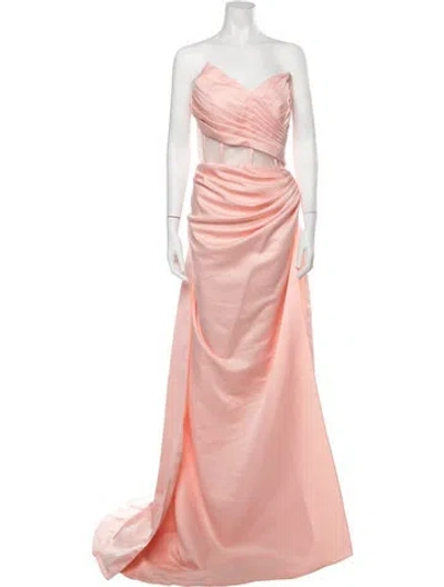 Pre-owned Terani Couture Strapless Long Dress W/ Tags In Pink