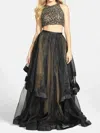 Terani Couture Two Piece Embellished A-line Dress In Black