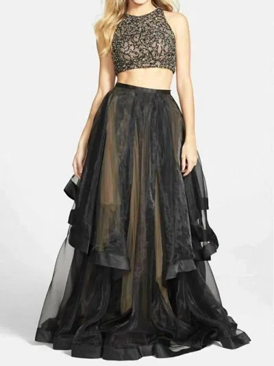 Terani Couture Two Piece Embellished A-line Dress In Black