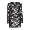 Terese Sydonna Women's Black Metallic Stretch Lace Tunic Top In Black