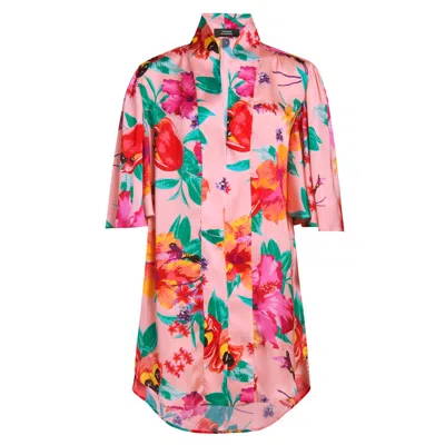 Terese Sydonna Women's Fan Sleeve Floral Tunic Dress In Multi