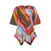 Terese Sydonna Women's Geometric Print Handkerchief Hem Top