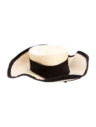 Pre-owned Teressa Foglia Wide Brim Hat In Neutral