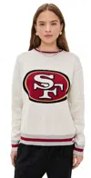 Terez 49rs Crewneck Sweater 49ers Sugar Swizzle In White
