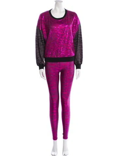 Pre-owned Terez Animal Print Crew Neck Sweatshirt