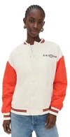 Terez Bears Colorblock Bomber Jacket Bears Sugar Swizzle/orange In Multi