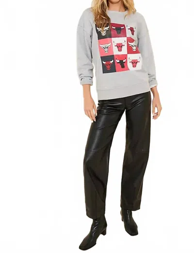 Terez Chicago Bulls Technicolor Crewneck Sweatshirt In Gray