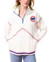 Terez Chicago Cubs Sugar Swizzle Baseball Stitch Sweatshirt In Blue