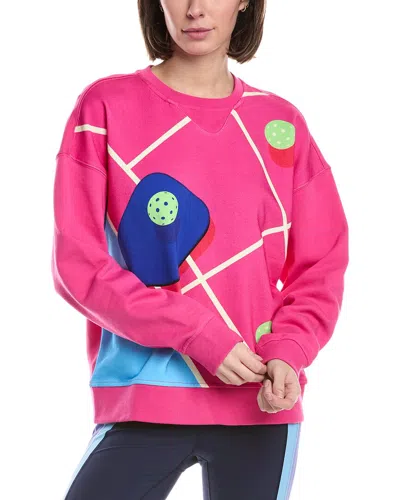 Terez Classic Printed Graphic Crewneck Pullover In Pink