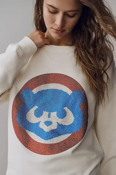 Terez Cotton Mlb Crew-neck Sweatshirt In White