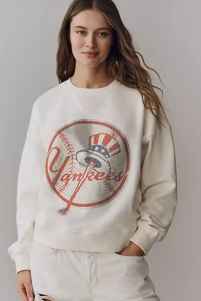 Terez Cotton Mlb Crew-neck Sweatshirt In White