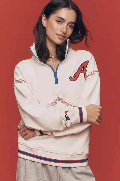 Terez Cotton Mlb Quarter-zip Sweatshirt In Red