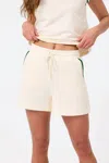 Terez Cotton Short With Rib In Sugar Swizzle In Neutral