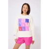 Terez Cream Los Angeles Dodgers Technicolor Oversized Pullover Sweatshirt