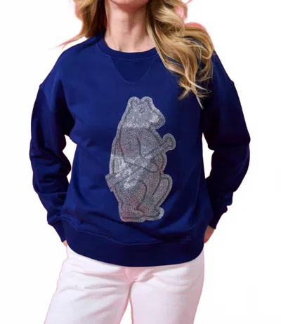 Terez Cubs 1914 Bear Gems Crew Sweatshirt In Navy In Blue