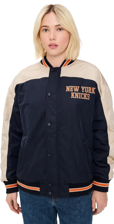 Terez Double Yoke Bomber Jacket Knicks/navy In Multi