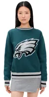 Terez Eagles Crewneck Sweater Eagles Midnight Green In Green