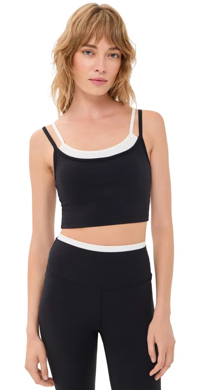 Terez Flex Active Ribbed Layered Tank Black