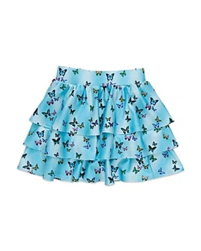Terez Girls' Butterfly Sky Tiered Skirt - Little Kid, Big Kid In Blue