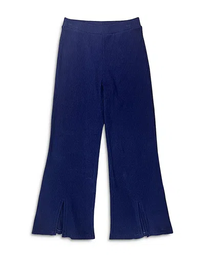 Terez Girls' Cotton Stretch Ribbed Flared Pants - Little Kid, Big Kid In Blue