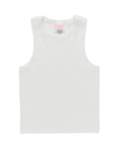 Terez Girls' Ribbed Tank Top - Little Kid, Big Kid In White