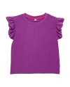 TEREZ GIRLS' RUFFLE CROP TEE - LITTLE KID, BIG KID