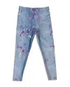 TEREZ GIRLS' SLIM FIT STRETCH DENIM PAINT SPLATTER LEGGINGS - LITTLE KID, BIG KID