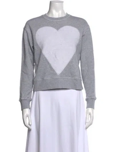 Pre-owned Terez Graphic Print Crew Neck Sweater In Gray