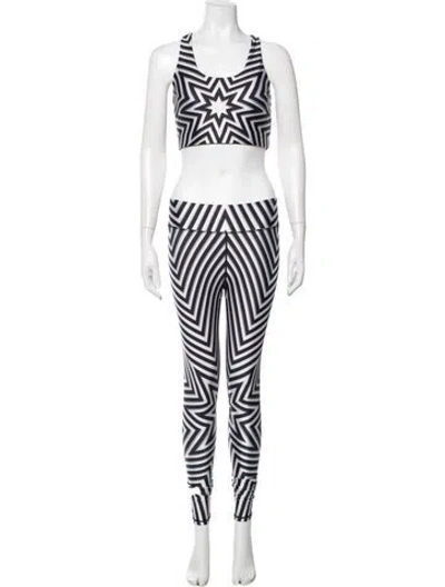 Pre-owned Terez Graphic Print Pant Set In White