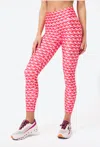Terez Hi-shine Leggings In Strawberry