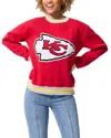 Terez Kansas City Chiefs Jacquard Crewneck Sweater In Red