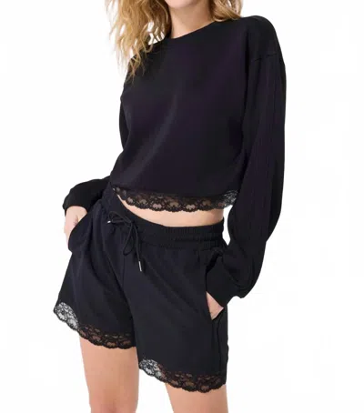 Terez Lace Trim Short In Black