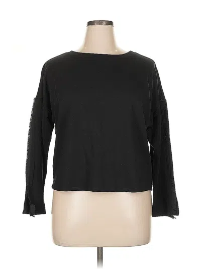 Pre-owned Terez Long Sleeve Top Black Boatneck Tops