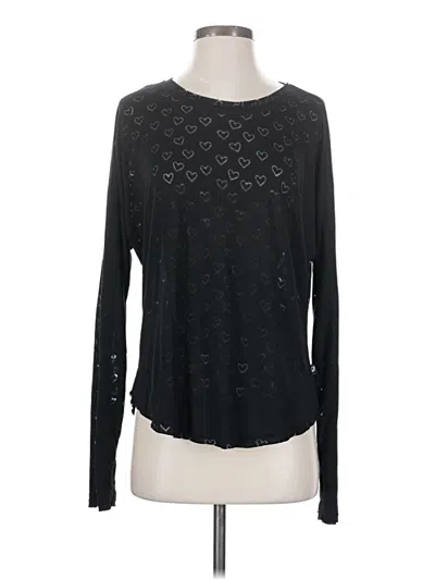 Pre-owned Terez Long Sleeve Top Black Keyhole Neckline Tops