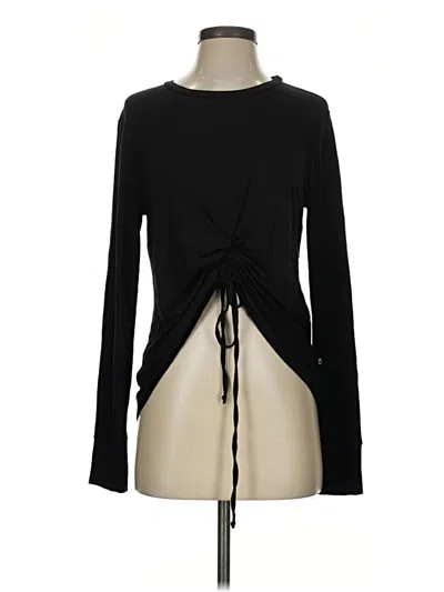 Pre-owned Terez Long Sleeve Top Black Keyhole Neckline Tops