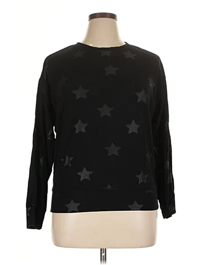 Pre-owned Terez Long Sleeve Top Black Stars Pattern Crew Neck Tops