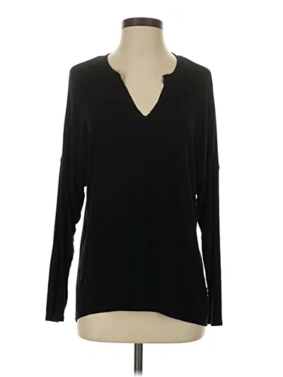 Pre-owned Terez Long Sleeve Top Black V-neck Tops