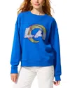 Terez Los Angeles Rams Gemstone Crewneck Sweatshirt In Blue