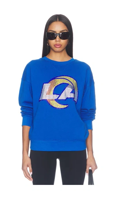 Terez Los Angeles Rams Gemstone Crewneck Sweatshirt In Blue