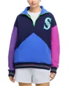 Terez Mariners Quarter Zip Sweatshirt In Blue