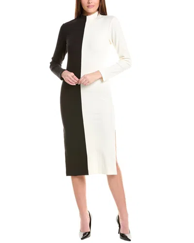 Terez Mock Neck Rib Midi Dress In Black