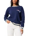 Terez New England Patriots Jacquard Crewneck Sweater In Blue