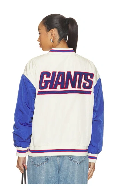 Terez New York Giants Bomber Jacket In White